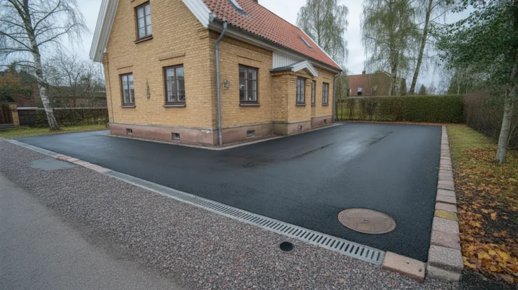 asfaltbel ggning av privat infart i abrahamsberg bromma